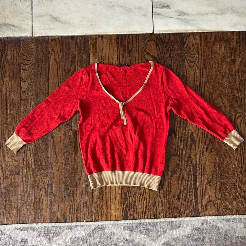 Sisley women orange and tan sweater size S